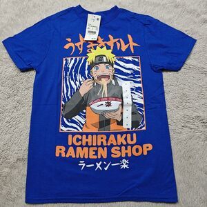 Naruto Shirt Boys Size Small Blue Orange Ichiraku Ramen Shop Shippuden Manga